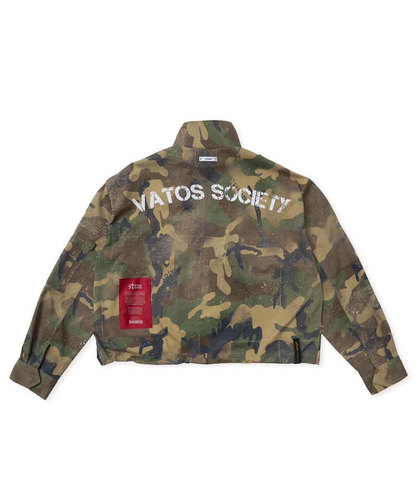 Stigma S56 Oversized Crop Military Jacket Camo