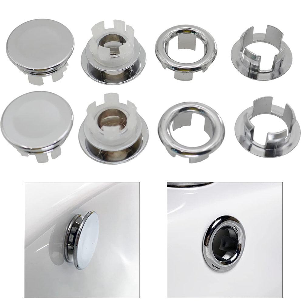 Bathroom Kit Sink Spare Parts Silver ABS Plastic Basin Chrom Cover Hole Overflow Ring Round Household Products