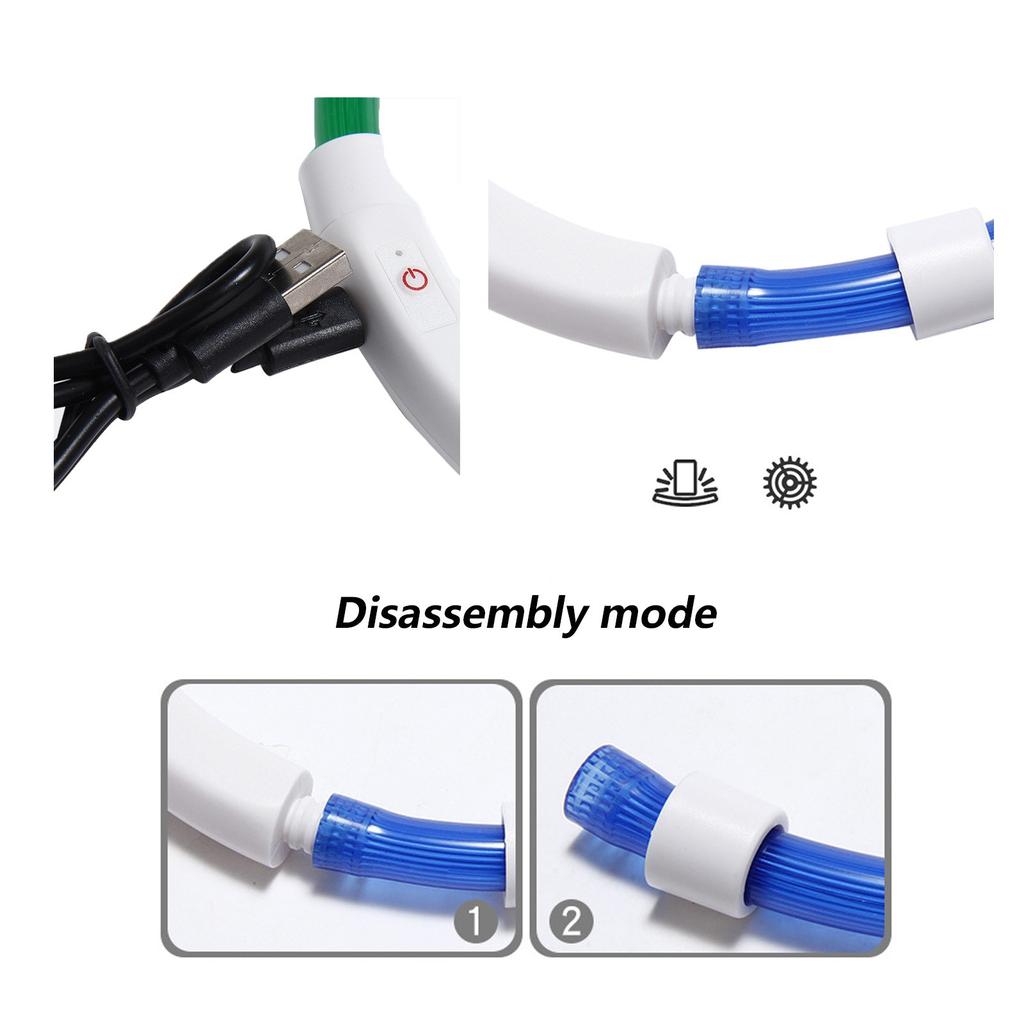 DIY Многоцветный USB-зарядный ошейник Светодиодный Светящийся Собачий Светящийся Волокнистый Ошейник 50 см