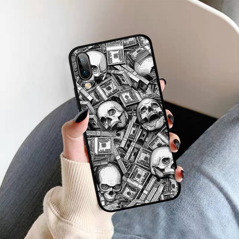 Чехол для телефона Yinuoda с забавным черепом и валютой для OPPO A9 A7 A3S A1K F5 Reno 2 Z Realme 6 5 Pro C3 Vivo Y91C Y51 Y31 Y19 Y17 Y11 V17