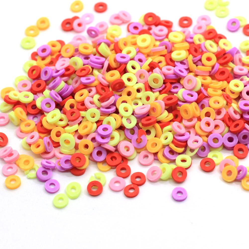 Kawaii Mini Round Colorful Polymer Clay With 5mm Hole Phone Shell Decoration Mini Slice Nail Arts Ornaments Confetti