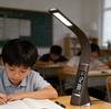 Modern DC Powered CE Certified Alarm Clock LED Desk Lamp Time Display Touch Control Eye Caring 3000K Warm Light Lamp