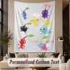 Custom Text Printed Tapestry Pikmin Pattern Large Wall Hanging Indoor Room Decor