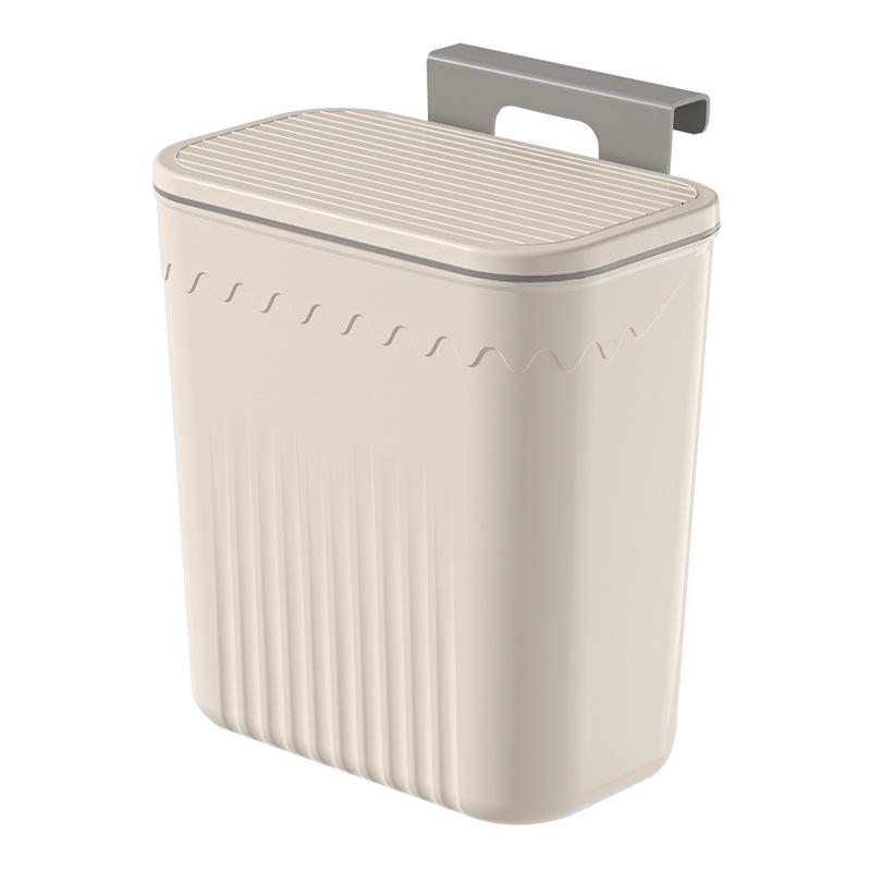 Punch-Free Wall-Mounted Trash Can with Lid - Large Capacity for Kitchen, Bathroom, or Living Room