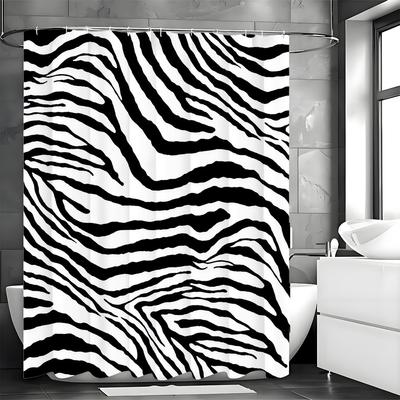 Черно-белая шторка для душа с принтом зебры, Декоративная шторка для душа для ванной комнаты, Водонепроницаемая шторка для душа с крючками