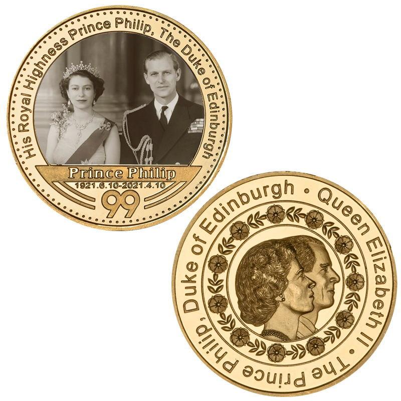 Commemorative Medal Prince Philip Commemorative Coin Gift Box Set, Metal Crafts, Badges and Medals