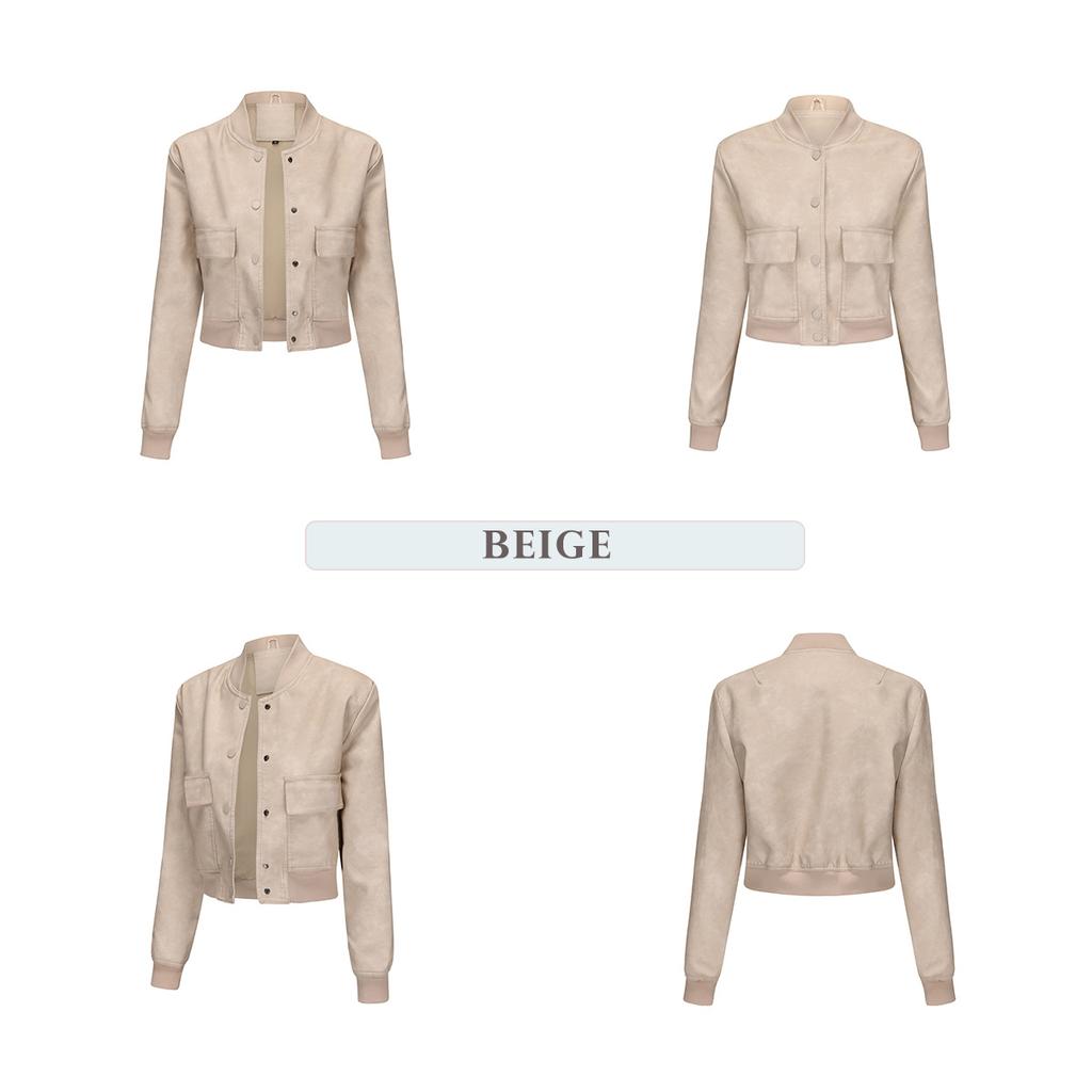 Свободный кардиган, пальто, повседневная куртка, модная ребристая усадочная кожаная куртка для женщин