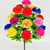 Artificial Carnation Realistic 18 Head Fake Silk Flower UV Resistant Wedding Party