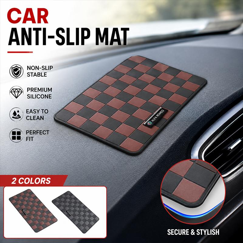 RXDMV1 Car Plaid Anti Slip Pad Auto Dashboard Storage Mat For Alfa Romeo 156 159 147 4C 8C 166 Giulia Giulietta Mito Stelvio Spider GT