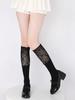 Lolita Lace Frill Mid-Calf Socks with Bow Ribbon - White Ballet Style JK Knee-Highs for Spring & Autumn