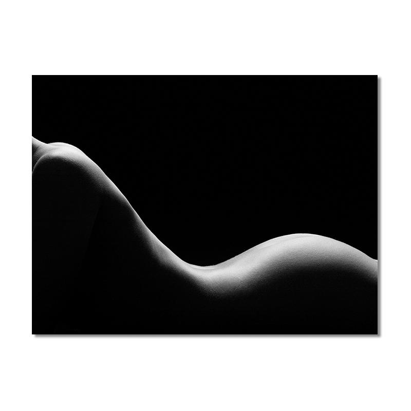 Черно-белая сексуальная обнаженная фигура Wonman, холст, картина, куадрос, постеры и принты на стене, художественная картина для декора гостиной