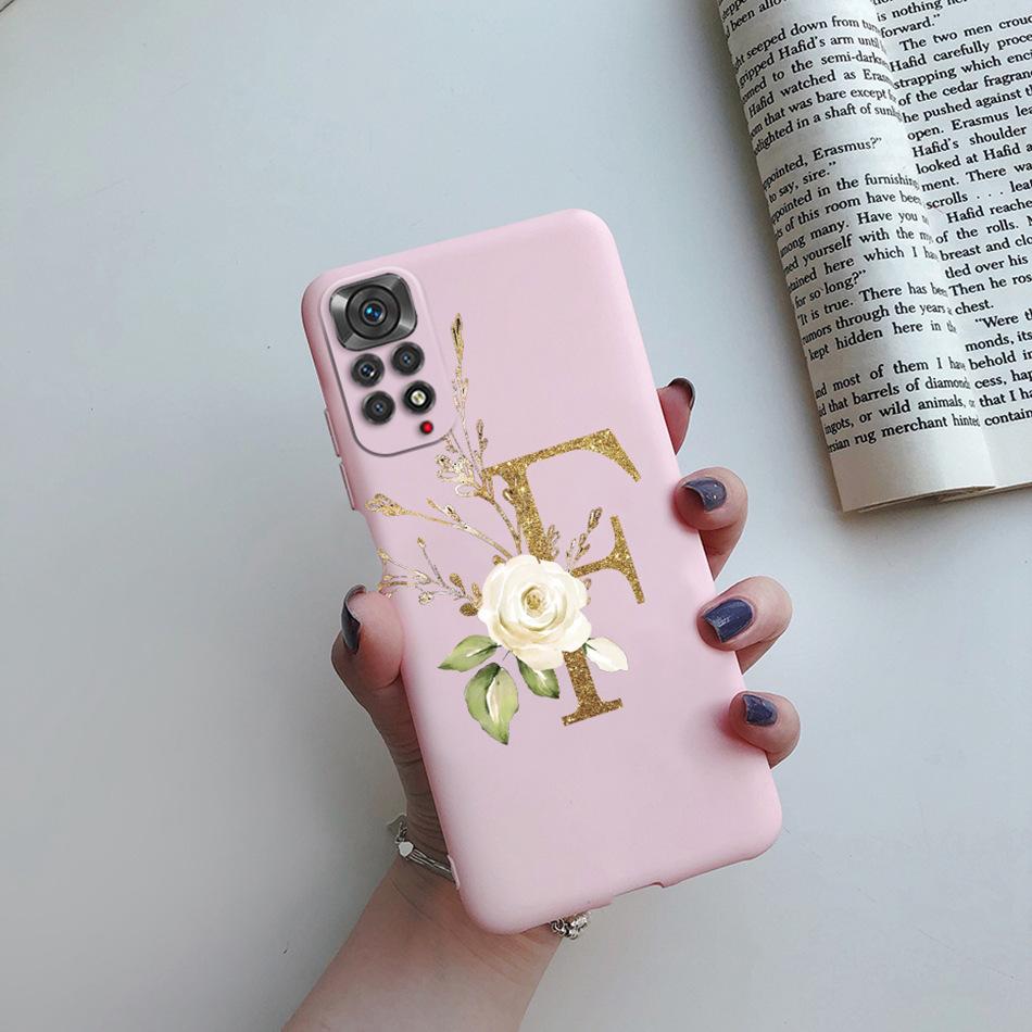 Чехол для Xiaomi Redmi Note 11 Pro Роскошный Чехол с Именем Буквой Алфавита для Телефона для Xiaomi Redmi Note 11 11S Note11 Pro 5G Чехол
