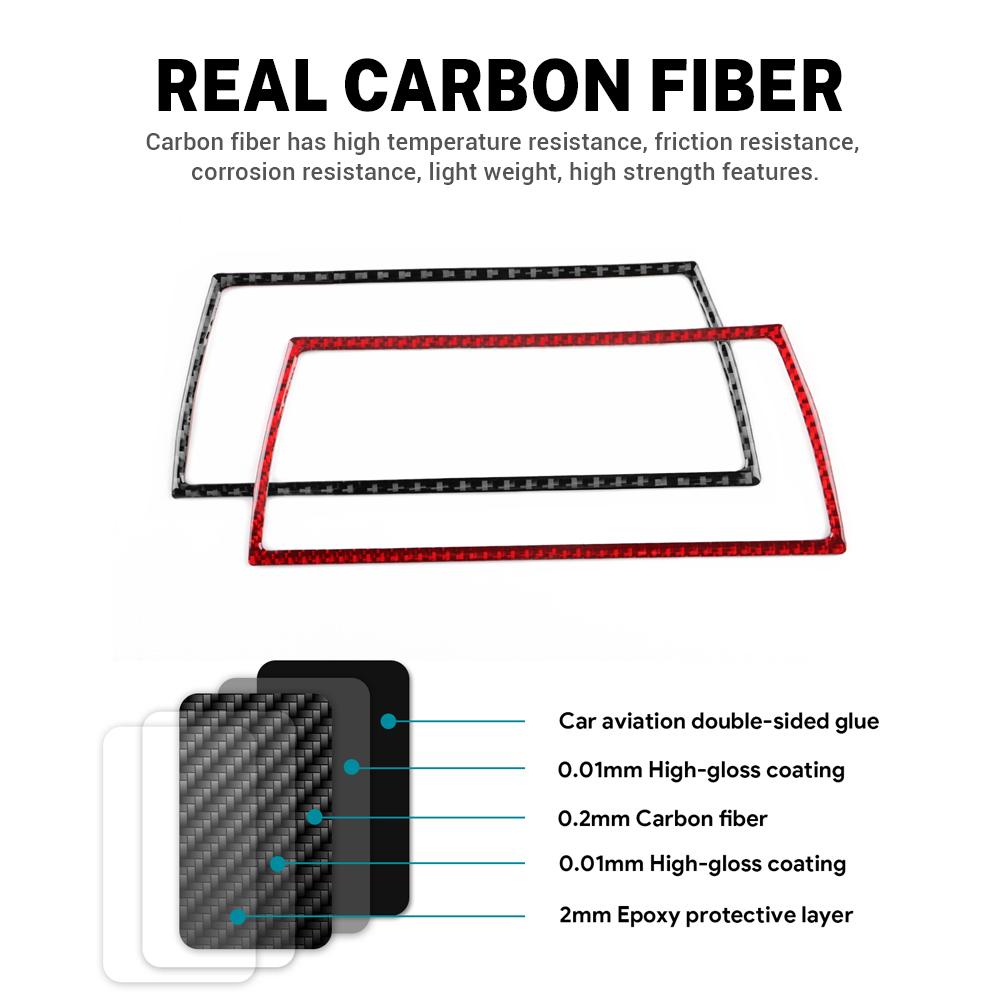 For Seat Leon 2013 2014 2015 LHD RHD Real Soft Carbon Fiber Car Central Storage USB Port Frame Sticker Interior Accessories