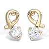 [L1257] - Gold Plated 'Câlin' Earrings Golden White - 5x10 Mm