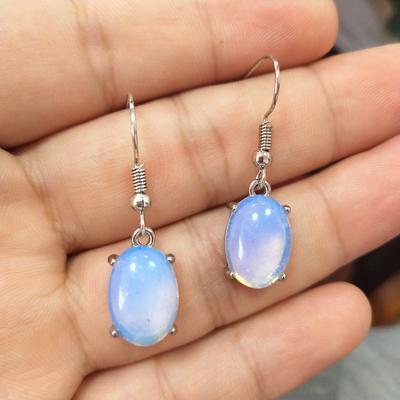 Элегантные женские серьги с имитацией лунного камня овальной формы