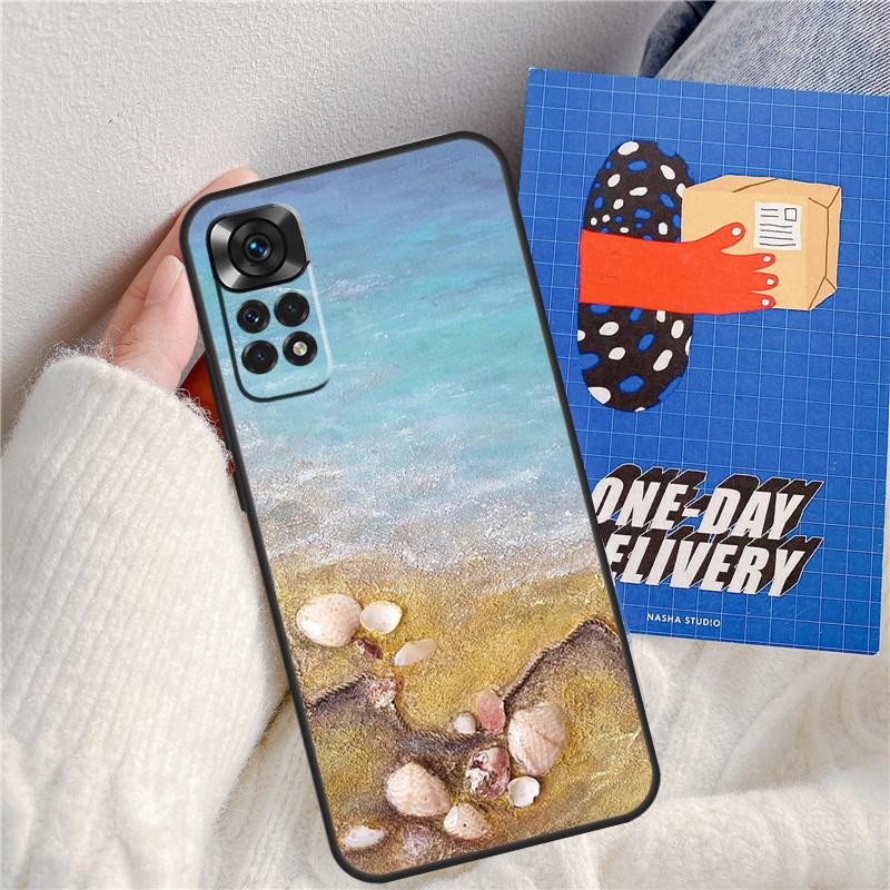 Ракушка Ракушка Морское Искусство Чехол Для Xiaomi Redmi Note 13 Pro 14 9 10 11 12 9S 10S 11S 12S Redmi 13C 10C 12C 14C Чехол