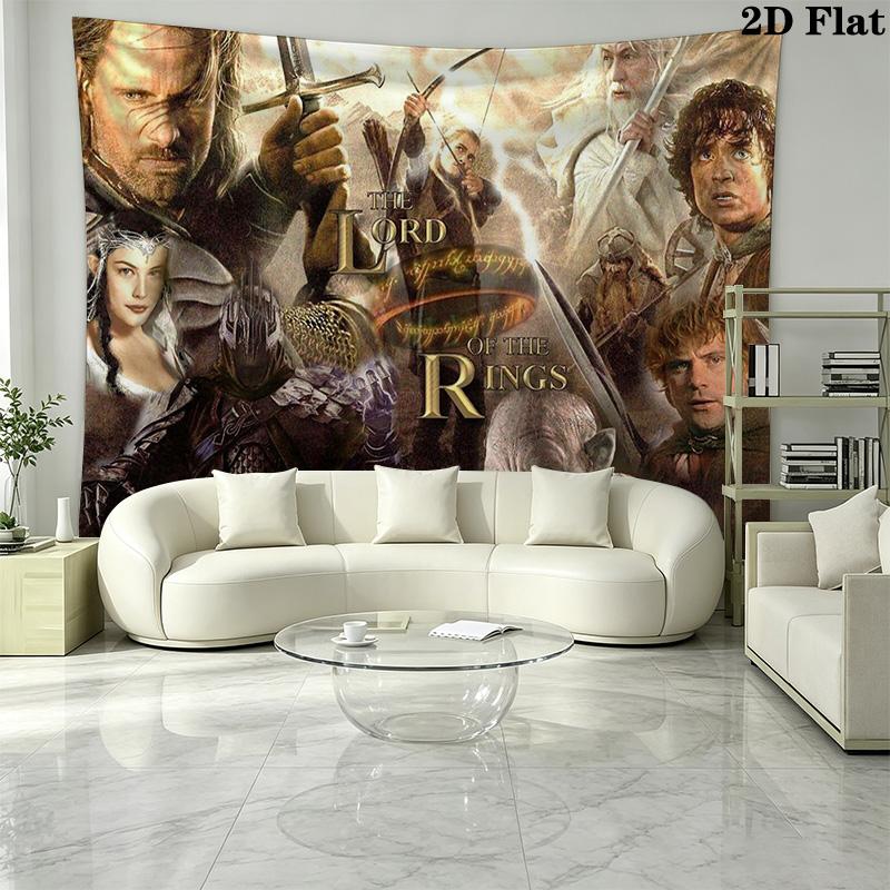 Adventure Movie Lord Rings Wall Tapestry Aesthetic Wall Hanging Printed Fabric Blanket Decorative Tapestries for Bedroom Living Room Home Decor