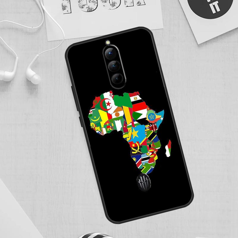 Africa Map Case For ZTE Nubia Red Magic 10S 8S 9S 8 9 11 Pro Plus 6 7 6S 7S 6R For RedMagic 10 Air Cover