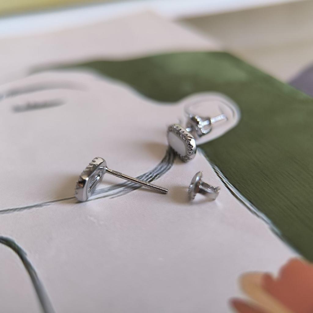 Серебряные серьги с натуральным перламутром, фианитами (2184713)