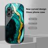 Зеленый мрамор для Apple iPhone 16 11 13 15 14 Pro Max 12 Mini 7 8 Plus XR X XS Чехол для телефона из закаленного стекла эллиптической формы