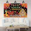 1PCS Day of the Dead Banner - Mexican Day of the Dead Polyester Hanging Decoration with Skull  Marigold  and Skull Patterns
