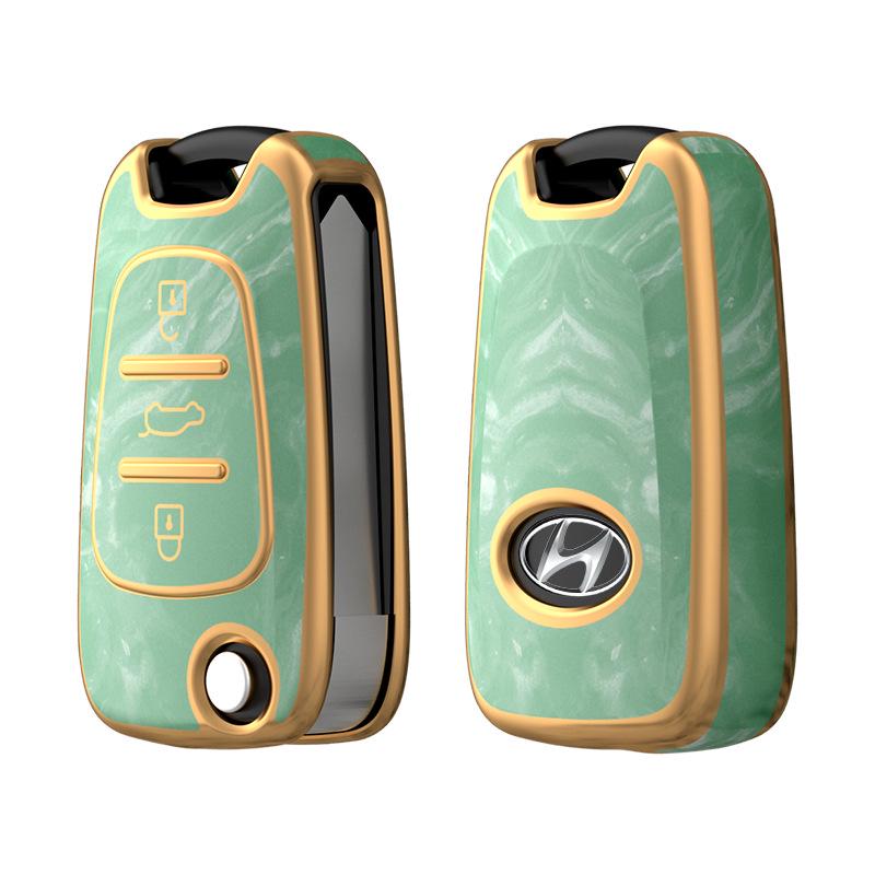 Стильный ТПУ чехол для ключа автомобиля для Sonata, ix35, Elantra - Полная складная защита