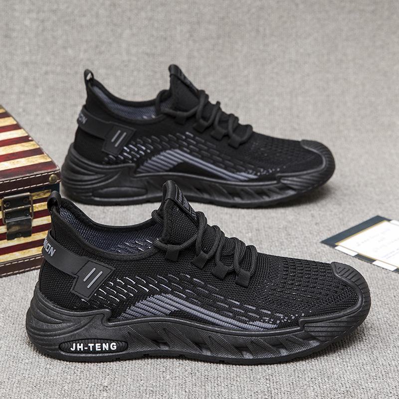 Мужская обувь летняя обувь мужская модная обувь уличная повседневная мужская спортивная обувь летящая тканая новая сетчатая обувь