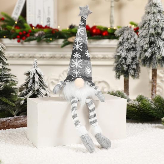 Рождественский кулон-гном с теплыми белыми светодиодными огнями, длинной бородой, рождественский гном, украшение для дома, настольное