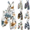 Women's Summer Overalls Floral Print Vintage Jumpsuit (Non-Adjustable Straps)