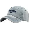 Vintage English CZ129 [White Fang] Hat, Cap, Brim, Cool, Letters, Casual, Denim, Men's, Women's, (Light Blue)
