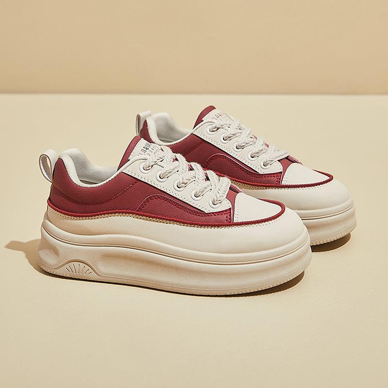 Кроссовки на платформе для женщин, классические, из искусственной кожи, слипоны, массивные, для ходьбы, женские, удобные, на шнуровке, повседневные, теннисные туфли, легкие, кроссовки