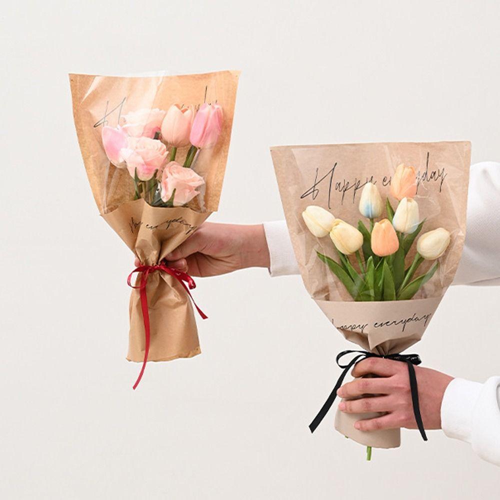 20/30PCS Single Rose Bouquet Packing Bag Wrapping Sleeve Flower Packaging Bag  Valentine's Day