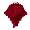 Chic Autumn Winter Women's Versatile Commute Shawl 100% Merino Wool Minimalist Heavy-Duty Hollow Knit Soft Thermal Solid Color