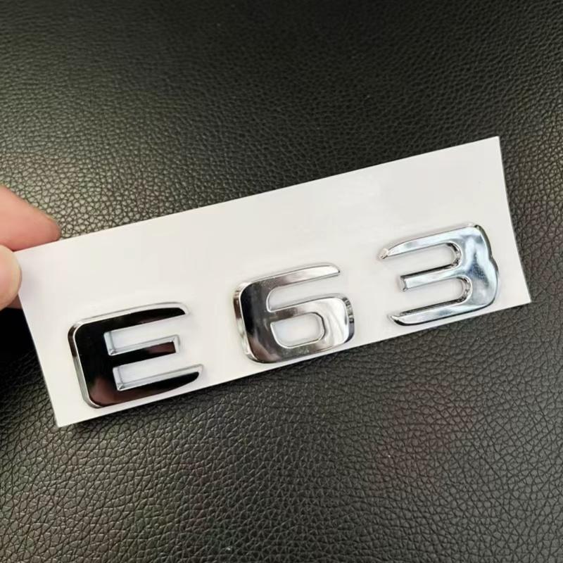 Suitable for ABS Black Auto Letter E63 E63S Logo Logo Sticker Car Luggage Badge Decal Mercedes Benz E63 E63S W213 Accessories PT5