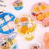 5Pcs Cartoon Round Pocket Fan Mini Hand Fan Portable Cute Folding Fan  Kids Gift