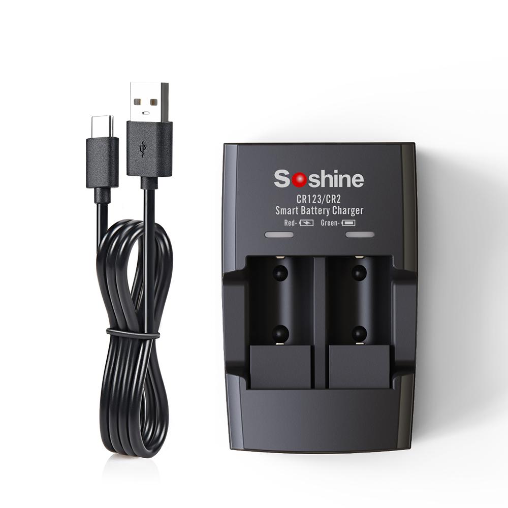 Soshine CR2 LiFePo4 Rechargeable Battery and 3.2V LiFePo4 Battery Charger 300mAh 15266 2000 Time Discharge Cycle Batteries Toys