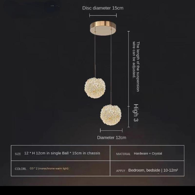 Теплый романтический свет и роскошный прикроватный светильник, современный стиль, высококачественная хрустальная люстра, длинная лампа для коридора спальни