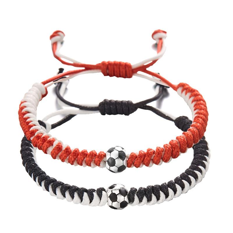 Color Blocking Handmade Adjustable Woven Cord Bracelets With Resin Beads For Womens Gift