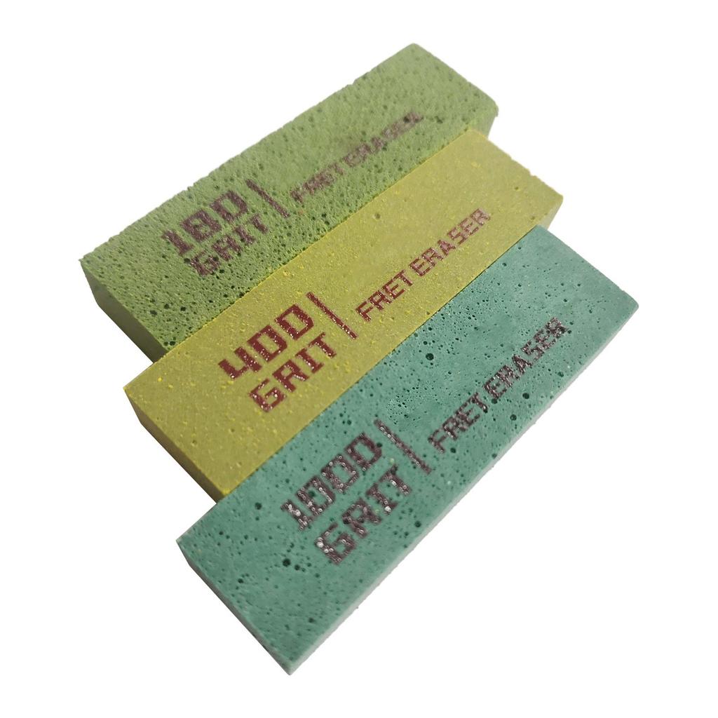 Guitar Fret Polishing Erasers Abraisive Rubber blocks for Polishing Fret Wire 180 Grit & 400 Grit &1000 Grit Set of