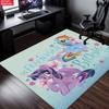 Cute Pink Cartoon Pony Area Rug, Cupcake Heart Theme Non-slip Mat, Decorative Carpet for Kids Girls Bedroom, Washable  Home Gift