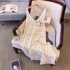 2024 New Women Knitting Lace Dress Sexy Hollow Out Long Vest Summer Style Loose Basic Tops O Neck Tees Dimanaf