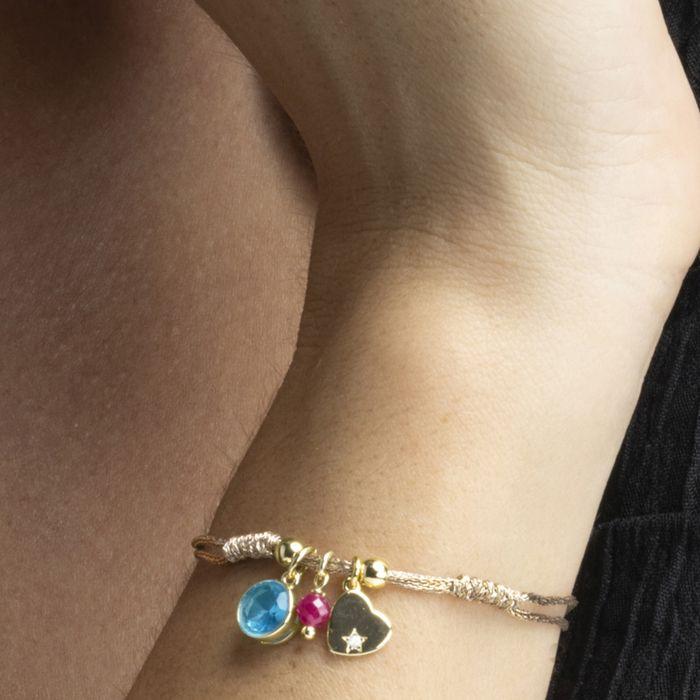 Bracelet - LUXENTER - Erilah - Argent 925 - finition or jaune 18K - Zircone saphir