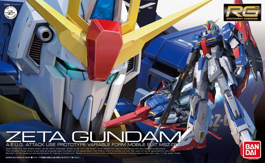 RG Zeta Gundam Suit Z Plastic Model 1/144 MSZ-006 (Mobile Gundam) Color-coded