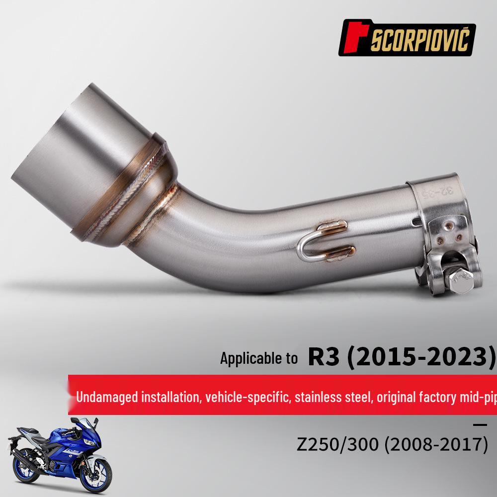 Stainless Steel Mid-Pipe & Muffler Set for 2015-2023 R3 Motorcycle