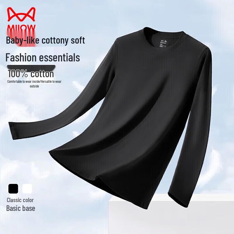 MIIOW Женская футболка из чистого хлопка с длинным рукавом