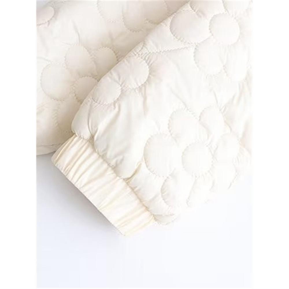 Женская зимняя куртка больших размеров с воротником-стойкой, планкой с пуговицами и цветочной стежкой с хлопковым сэндвичем посередине