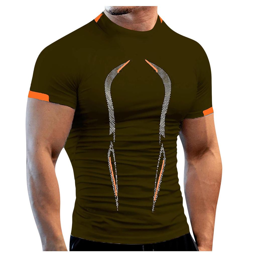 Летняя мужская фитнес-спортивная тренировка, дышащая, с короткими рукавами, европейского размера, быстросохнущая одежда, мужская спортивная модная футболка с короткими рукавами