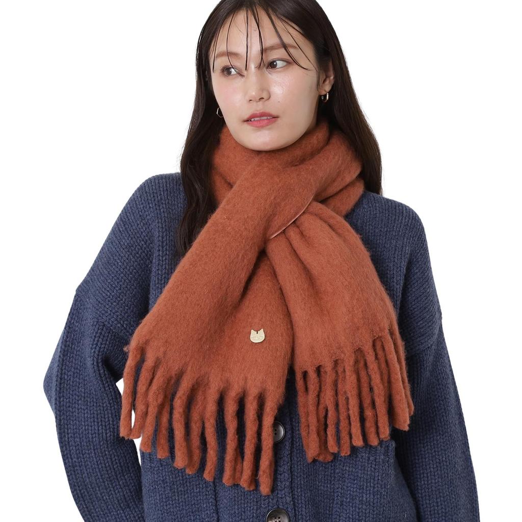 Шарф-снуд PAUL & JOE ACCESSOIRES Volume Scarf, Смесь шерсти, Однотонный, 52168, Терракотовый