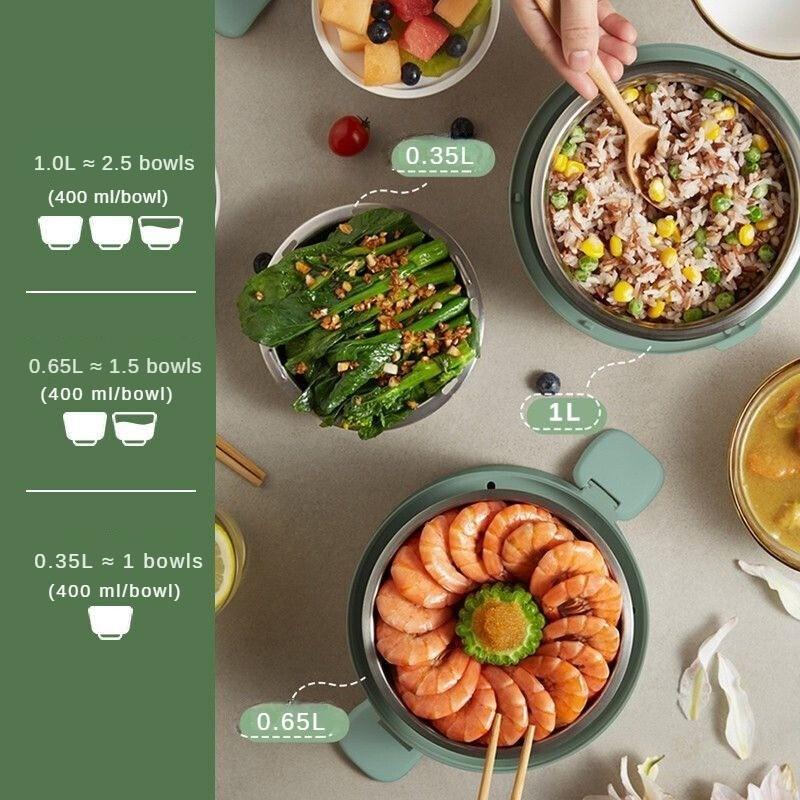 Electric Lunch Box Single and Double Layer Convertible Large Capacity Bento Boxes Heating Self Heating Steaming and Cooking Hot Rice Equipment