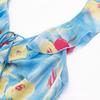 Морской holiday wind wear синее платье с цветочным принтом и V-образным вырезом, детская летняя пляжная длинная юбка с открытой спиной, модная